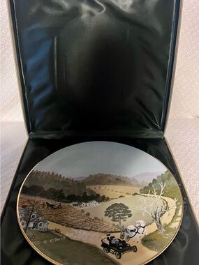 Decorative Collector Plate “The Old Automobile” signed by Grandma Moses